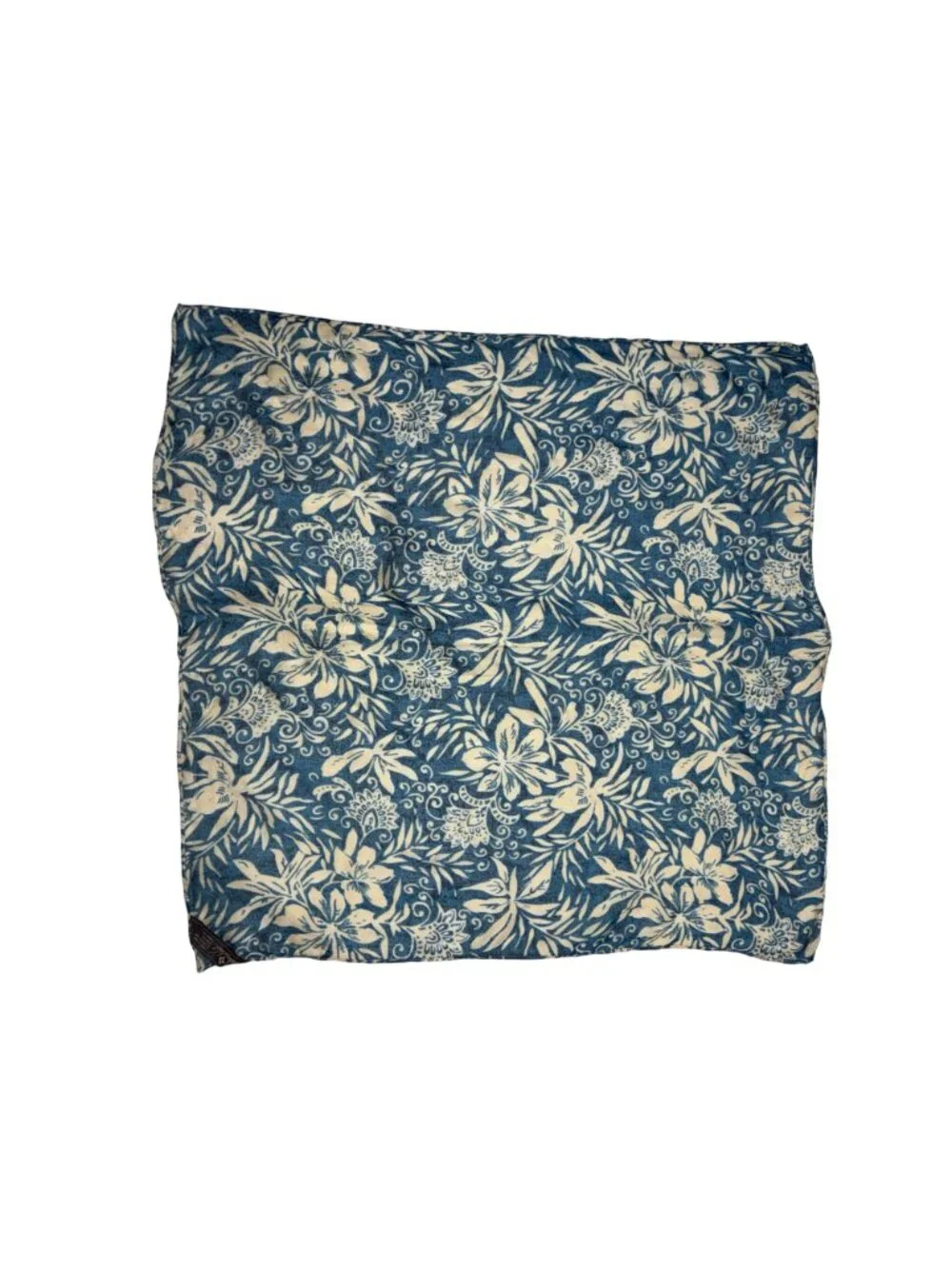 Patricia Nash Ikaria Floral Blue & Beige Viscose Scarf Lightweight Square Access